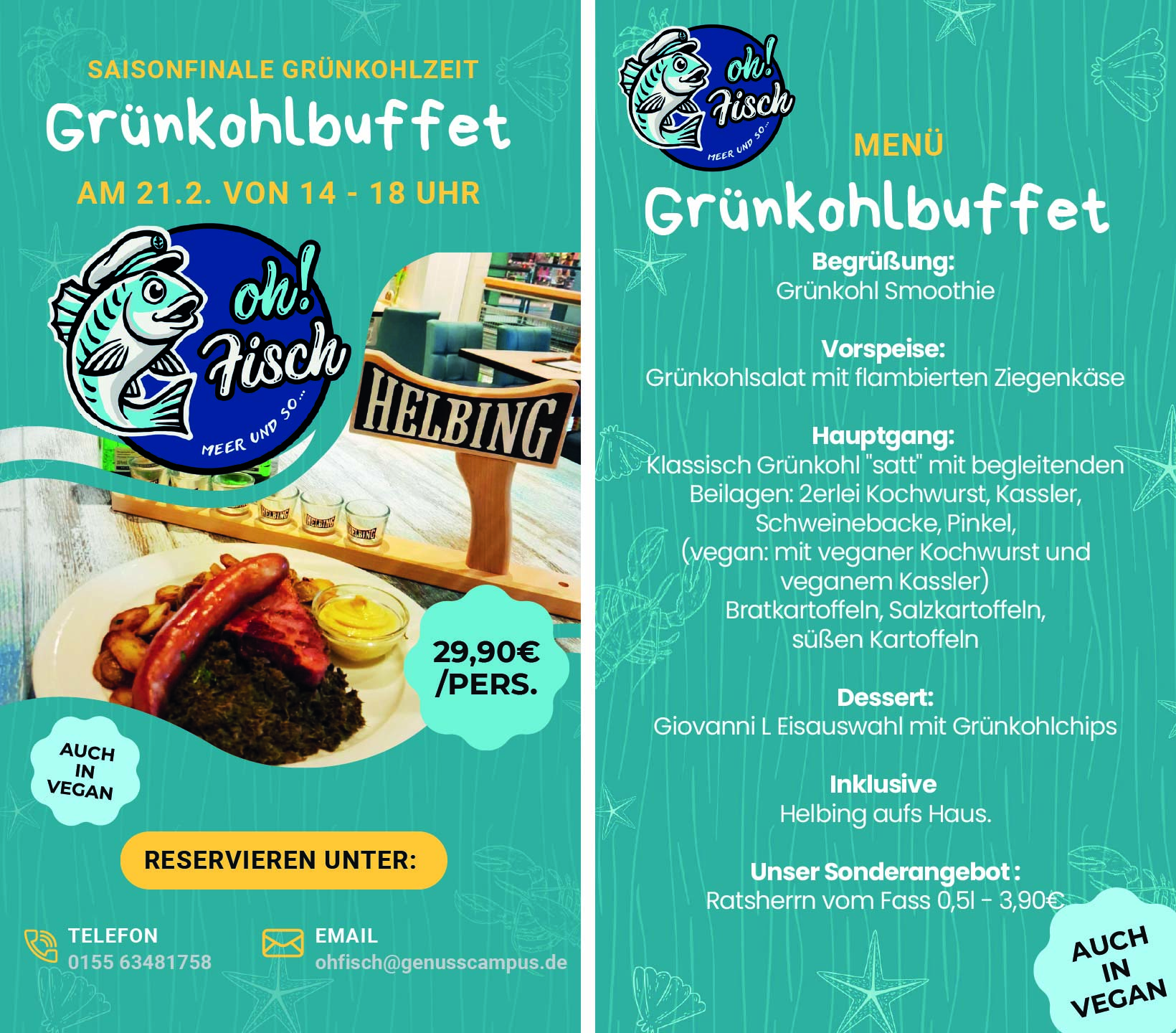 Saisonfinale: Unser großes Grünkohlbuffet bei OH! Fisch